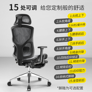 支家1606电脑椅办公椅人体工学椅舒适久坐老板椅靠背座椅椅子护腰