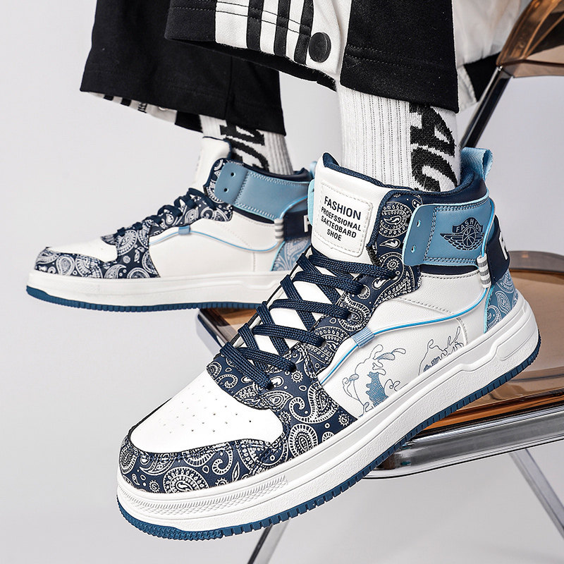 冬季男鞋大尺码45高筒鞋加绒棉鞋46鞋子男款高筒板鞋47加厚保暖潮