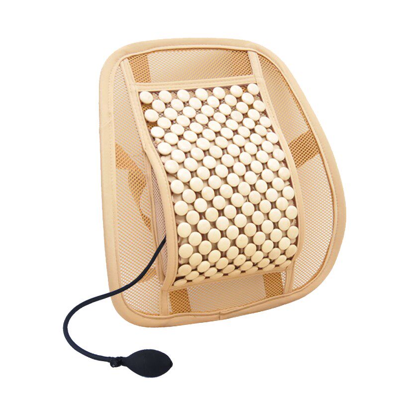 夏天办公室久坐护腰靠垫透气木珠坐垫靠垫一体夏季腰靠腰垫靠背垫