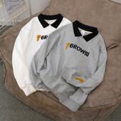 新款 薄款 潮ins宽松韩版 翻领假两件卫衣女2025春秋季 polo长袖 上衣