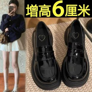 百搭休闲鞋 6cm～2025秋季 一脚蹬单鞋 女英伦风小皮鞋 厚底乐福鞋