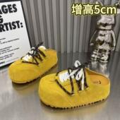 品牌增高厚底时髦包头拖女2025新款 潮流 拖鞋 磨砂皮系带博肯鞋 时尚