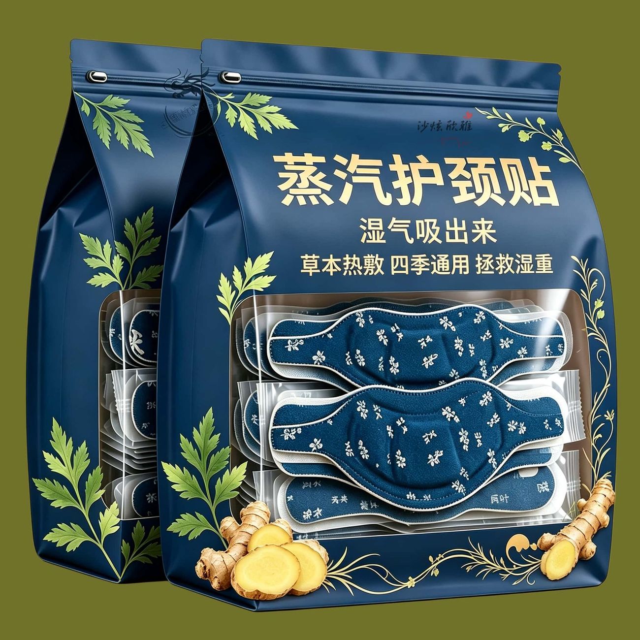 艾草自发热颈部热敷贴防寒