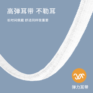 白色口罩一次性三层防护女高颜值耳带加宽男潮款 透气显脸小口罩