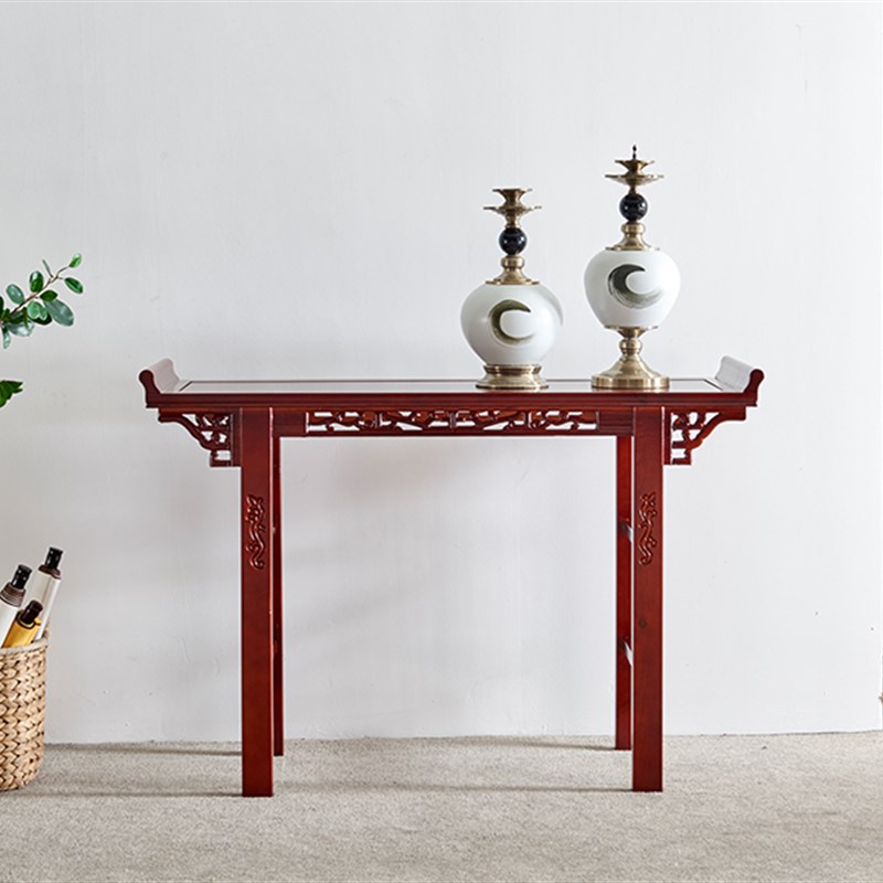 明清中式条几条案供桌雕刻靠墙桌长条桌奇石翘头雕花玄关桌国学桌