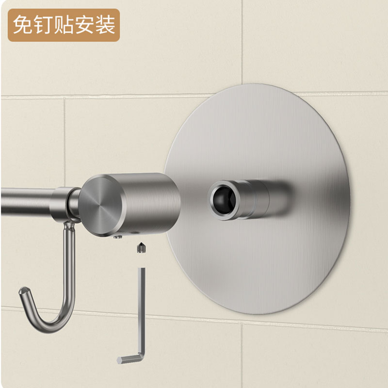 304不锈钢厨房挂钩 实心活动排钩免打孔壁挂厨具用品多功能收纳架