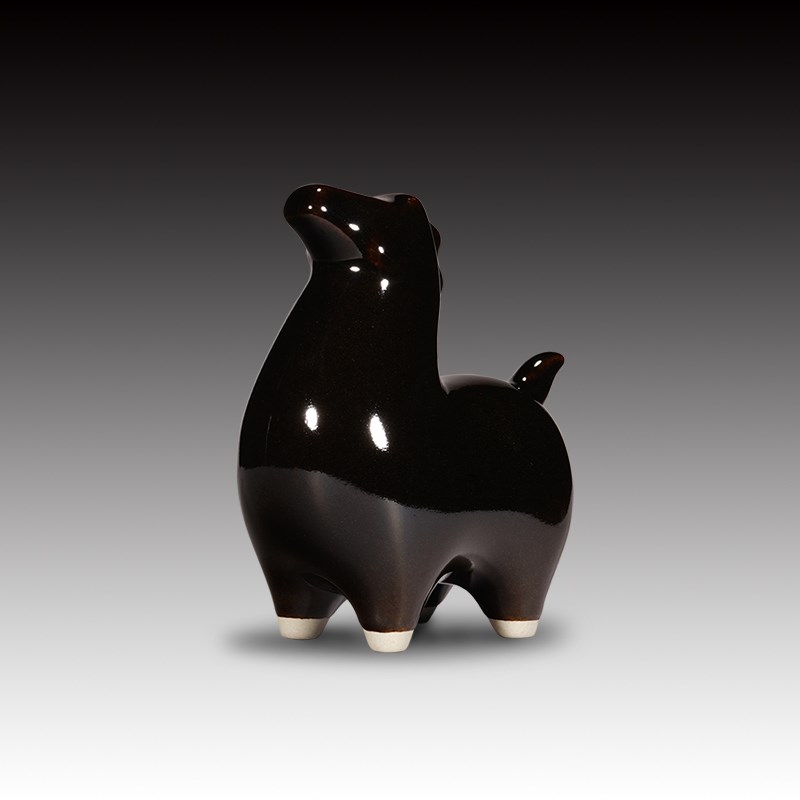 钧瓷唐马摆件陶瓷窑变招财桌面装饰品马客厅玄关摆设特色毕业礼品