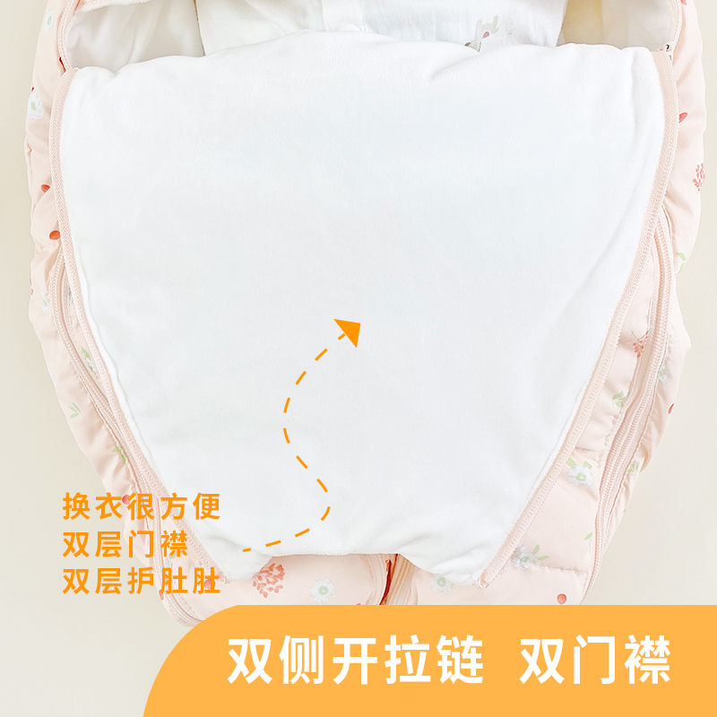 婴儿连身羽绒服新生儿男女宝宝冬季加厚保暖外出哈衣抱衣包脚爬服