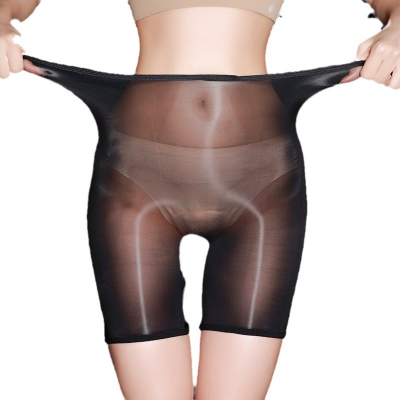 【素裹】大码男士油亮枪弹分离平角裤男U凸大囊袋马油丝袜四角裤