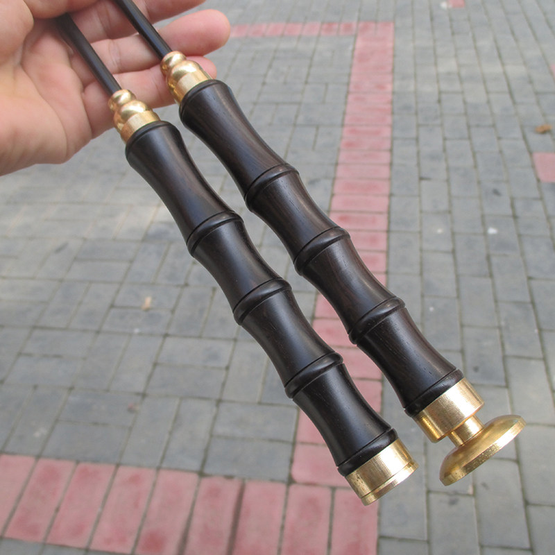 碳素双托杆大小拖紫檀木手柄空竹杆空竹抖杆长杆单头空竹杆45厘米