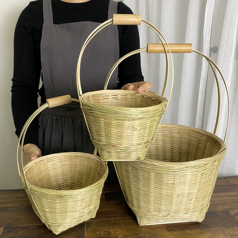 竹制品竹编竹篮子收纳筐竹皮编制手工鸡蛋篮筐竹篓竹筐水果篮