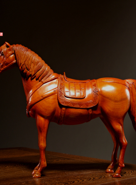 花梨木雕马到成功摆件实木盛世唐马家居客厅办公装饰红木工艺礼品