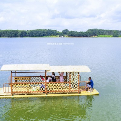 竹筏船 竹排 塑料 小型塑料船电动竹筏船旅游船游玩竹筏船pvc管船