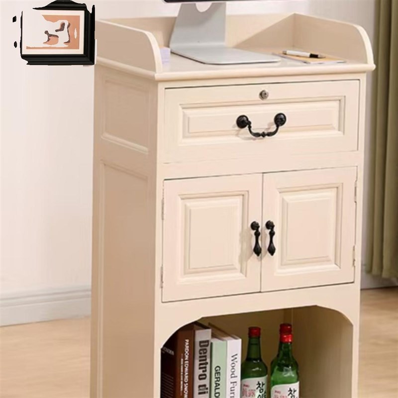 收银台服装店收款台前台接待台时尚个性小网红吧台桌简约现代白色