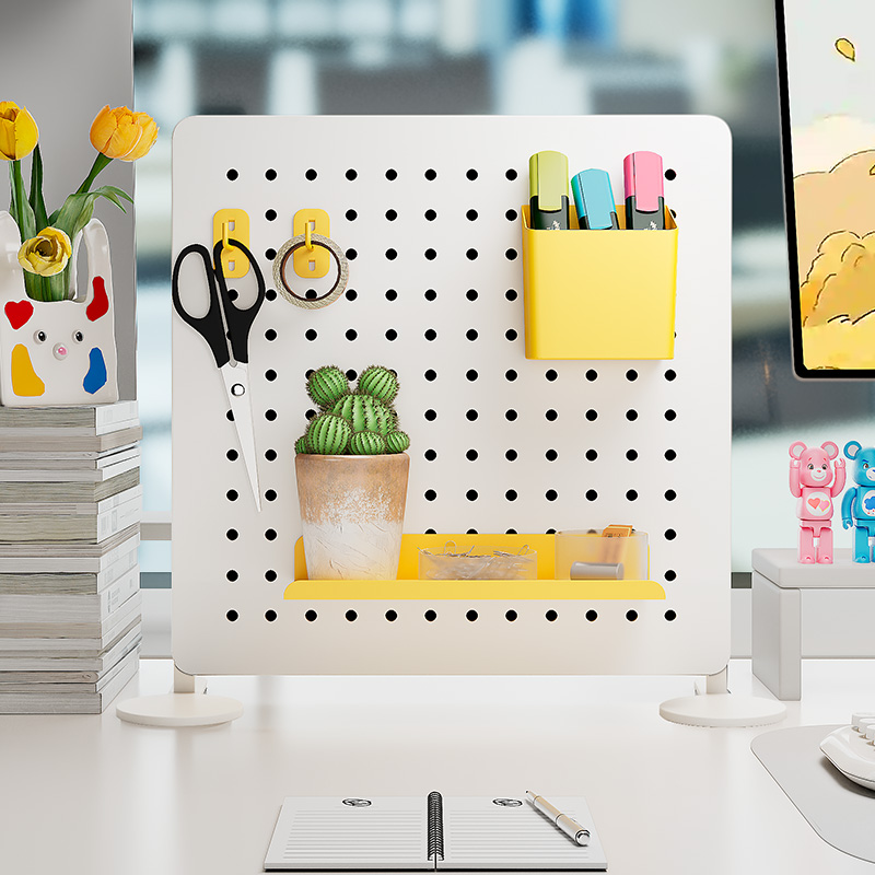 宿舍好物桌面洞洞板免打孔可立学习书桌上配件置物架整理神器