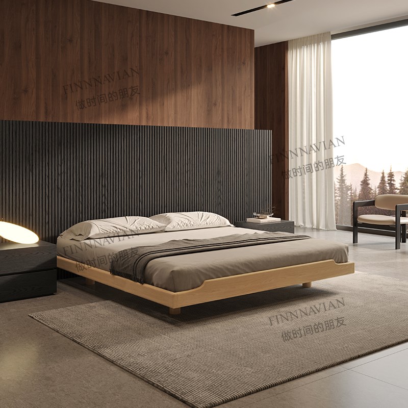 春季新品 日式橡木实木床架 次卧榻榻米胡桃床(Vilo-1维乐)