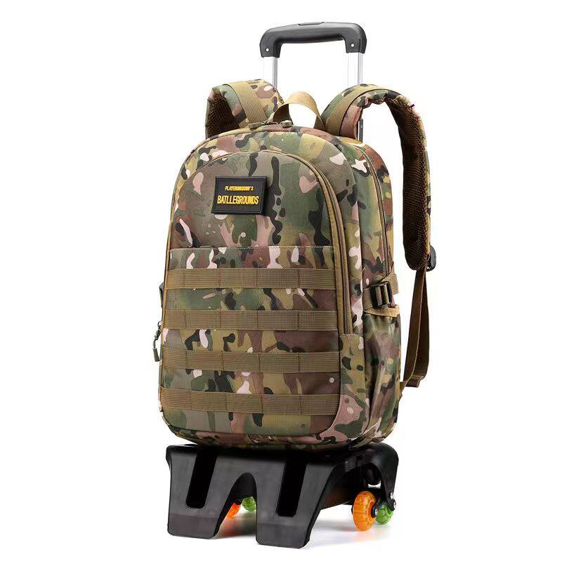 迷彩新款儿童小学生拉杆书包1-3-6年级5男孩带轮子爬楼梯手托箱包