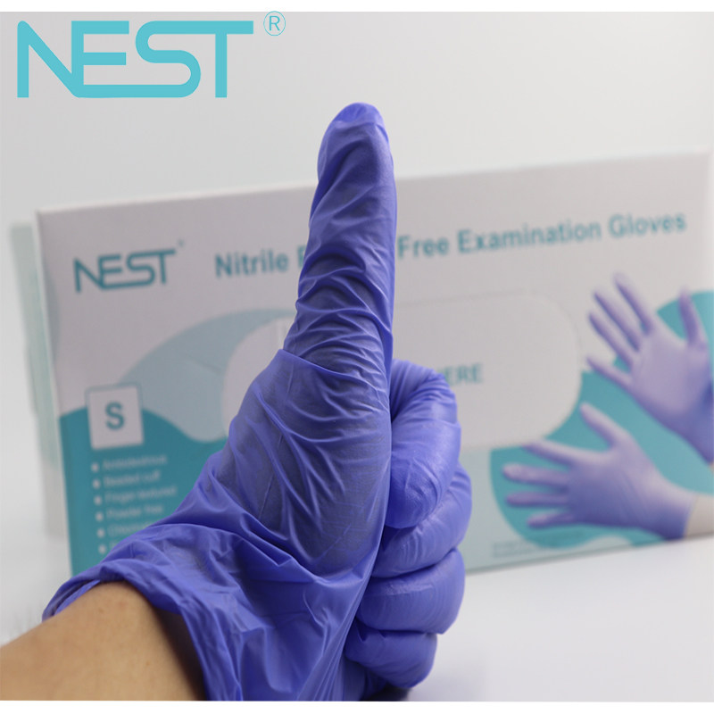 NEST 耐思丁腈手套蓝色无粉丁青手套实验室丁晴腈手套 902001/902