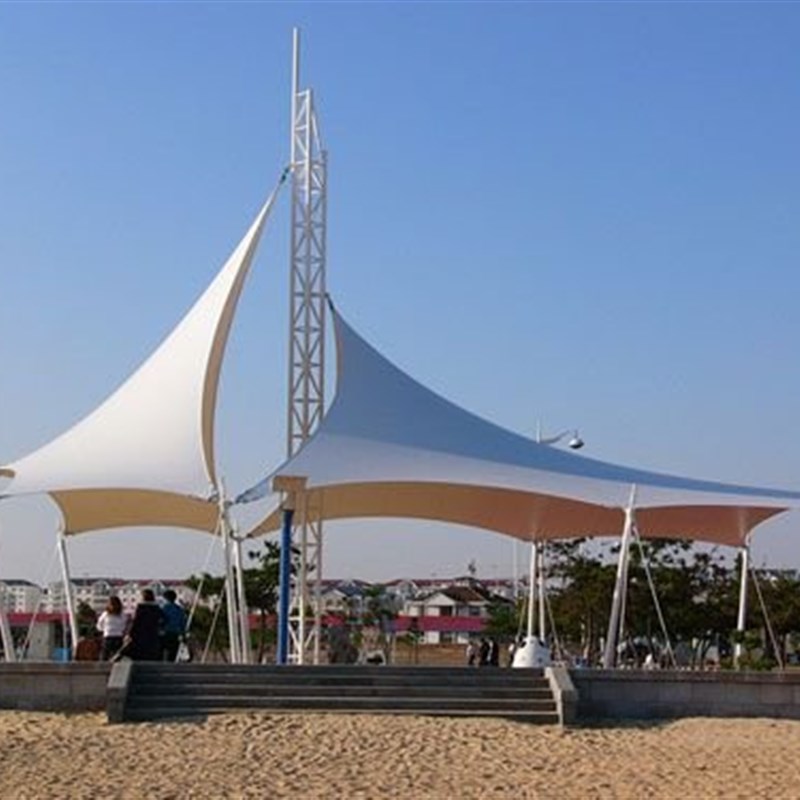 厂家停车蓬遮阳篷 膜结构张拉棚 钢结构景观蓬 张拉膜  加工膜布