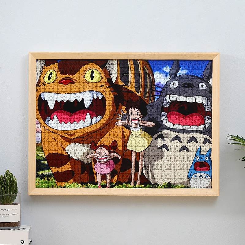 新款实木拼图框架裱框1000片大相框挂墙300 500 2000块一千块画框