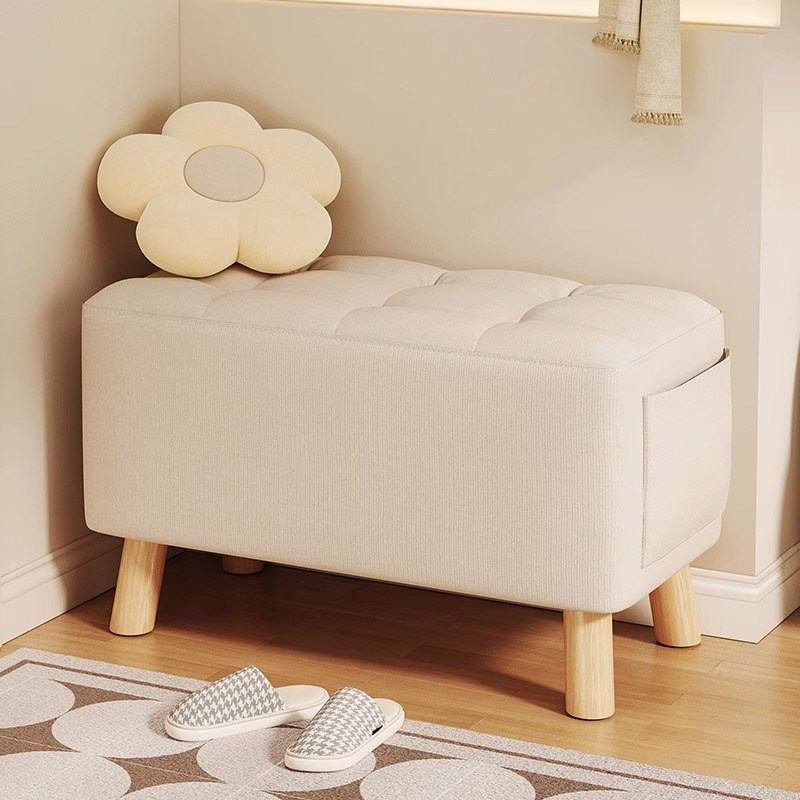 客厅沙发凳脚踏软包茶几矮凳门口换鞋凳家用小凳子储物长条穿鞋凳