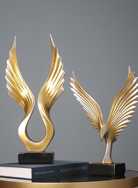 现代欧式家居装饰工艺新品摆设酒柜书房玄关客厅摆件大鹏展翅摆件