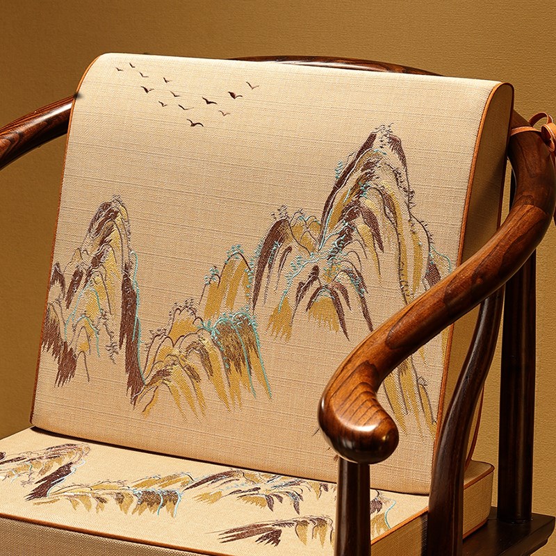 新中式客厅红木沙发垫坐垫实木家具椅子护腰靠垫办公室椅子大靠背