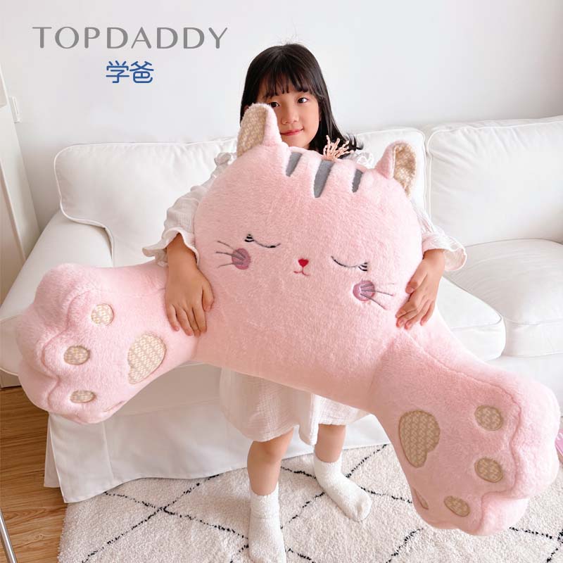 学爸可爱毛绒床上可拆洗卡通读书抱枕腰靠枕卧室学生飘窗靠背垫