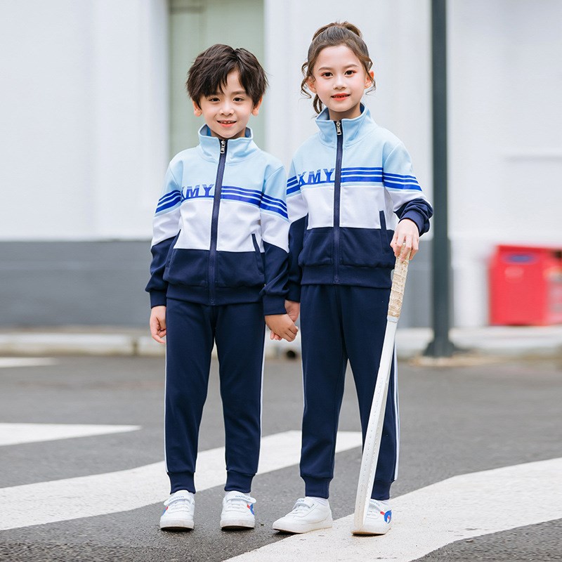 幼儿园园服春秋装小学生新款运动长袖套装校服儿童班服蓝色英伦风