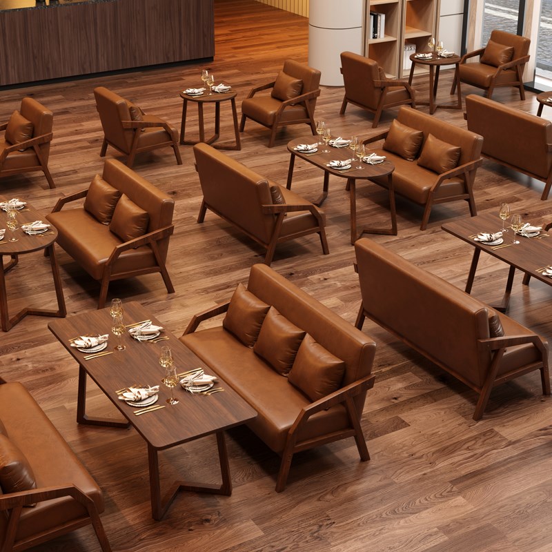 卡座沙发商用奶茶店桌椅咖啡厅休闲甜品店服装店铺沙发靠背椅子