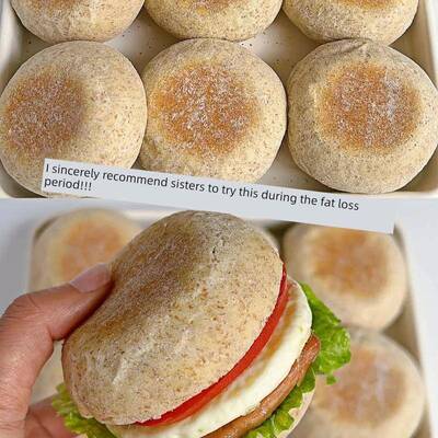 麦芬汉堡胚英式全麦麦芬面包早餐整箱汉堡包面包胚速食独立小包装