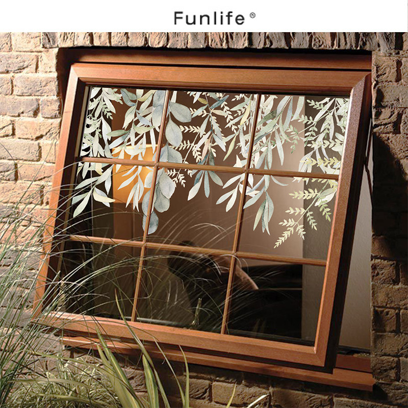 《花夏如海》法式窗贴植物窗花玻璃门装饰贴纸静电贴膜无胶