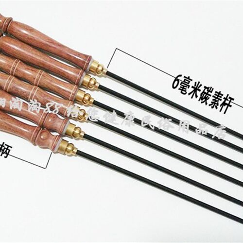 葫芦箍 实木手柄碳素空竹u杆 木质手把抖杆 单头双头空竹实心抖竿