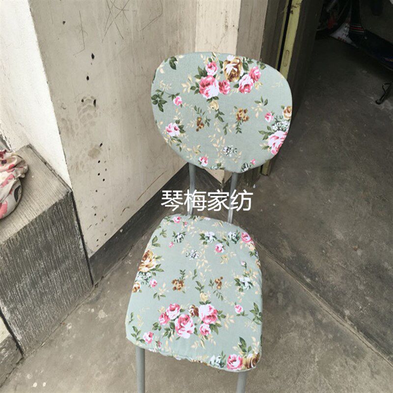 帆布印花分体椅套 分体餐椅罩子 电脑椅套 实木换鞋Y凳子套定做