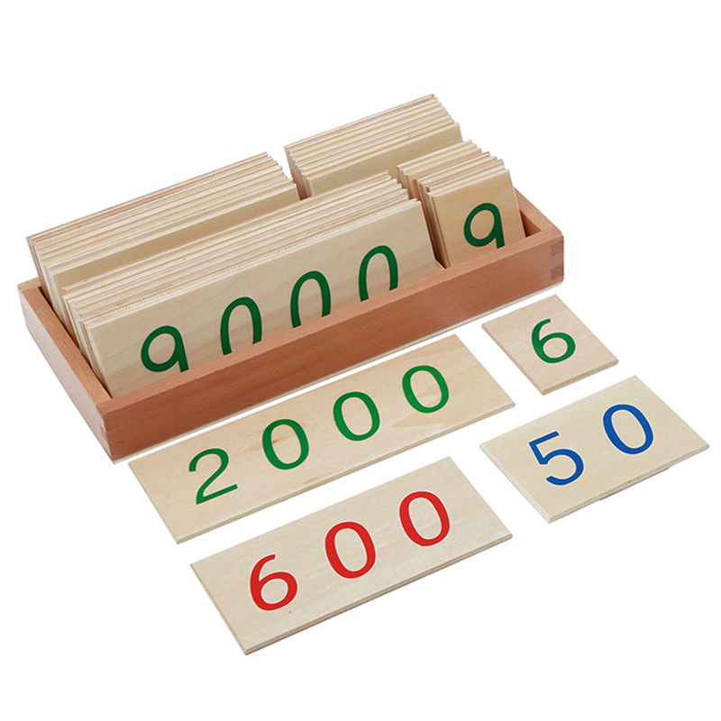 蒙奶奶蒙台梭利教具 木制数字卡片 幼儿园五大区域数学区益智玩具