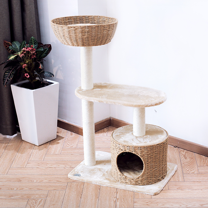 爱咪购藤编猫爬架环保攀爬架猫窝猫树剑麻手工编织猫抓板跳台猫屋