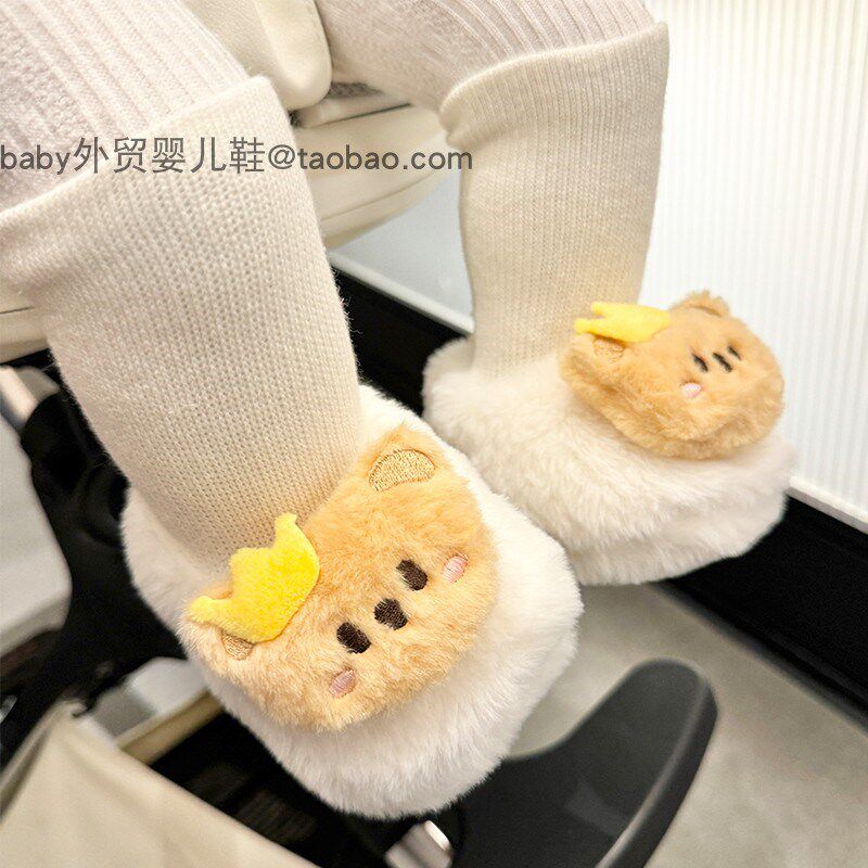 0-1岁婴儿鞋子棉鞋冬季加绒保暖新生儿鞋袜软底6-12个月步前鞋