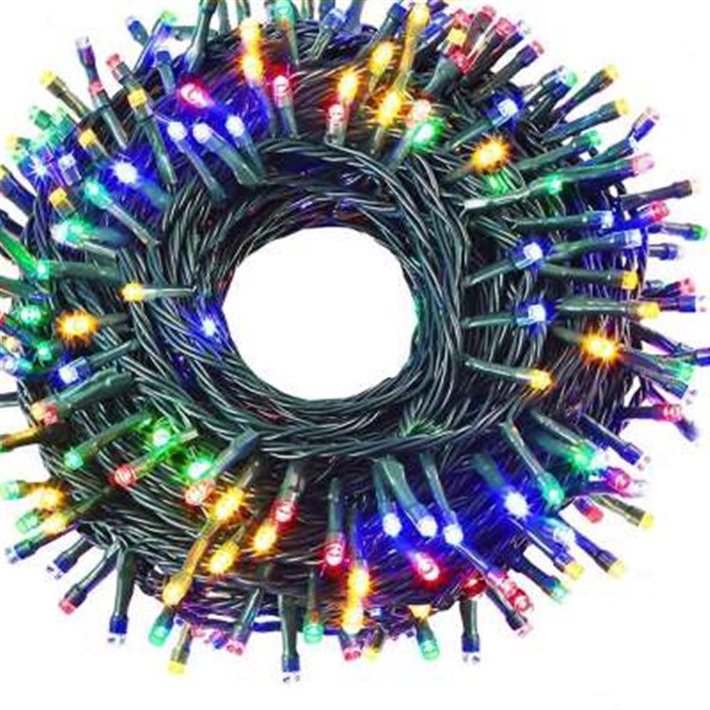 圣诞树灯led小彩灯闪灯串灯圣诞节装饰插电墨绿线户外防水灯串灯