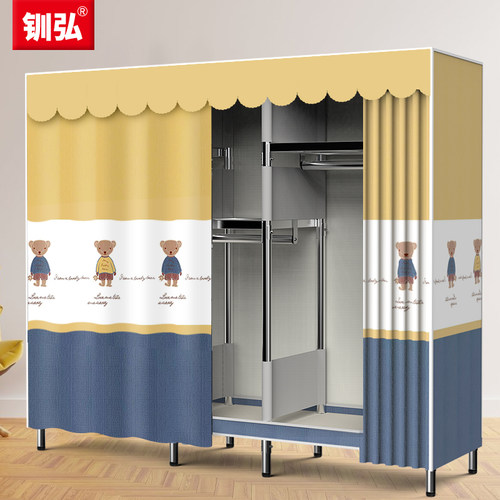简易布衣柜e不锈钢架加粗加厚家用卧室结实耐用收纳挂简约现代衣