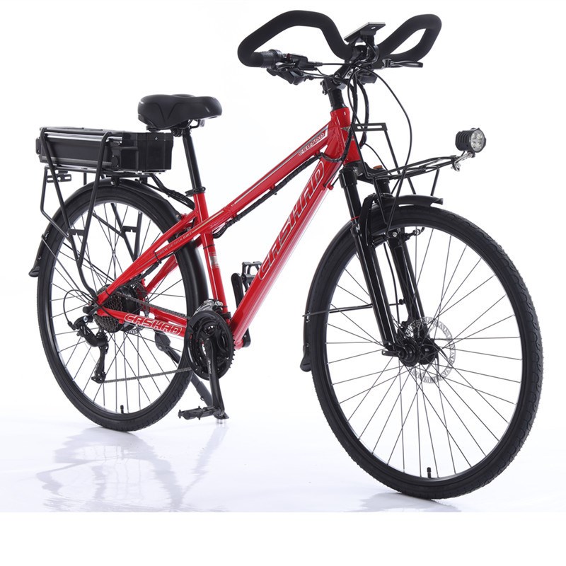 锂电旅行车郊游车长途助力自行车700C城市休闲电动车变速碟刹48V