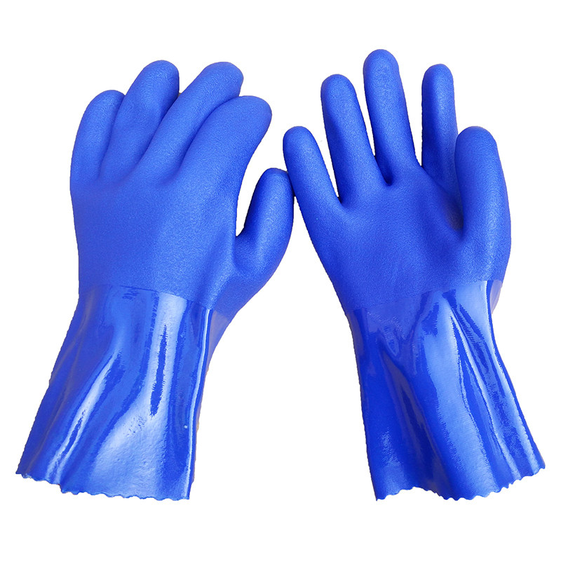 全浸塑杀鱼橡胶止滑劳保手套加厚全胶皮磨砂防水防滑工作耐磨防油