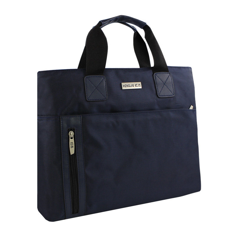 办公文件拉链袋帆布手提公文包加厚资料袋A4男女会议包开会包定制