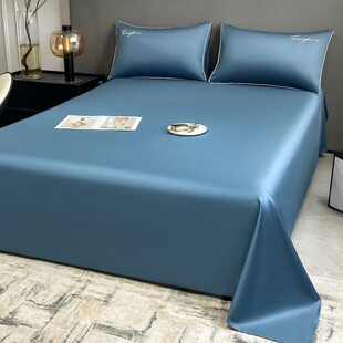 60支长绒棉床件纯棉100人纯色双人1.5米被枕套三王之