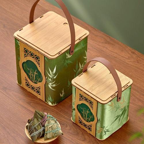 盒境方形大小号拼接手提端午礼品盒三角粽咸鸭蛋粽子包装现货空盒