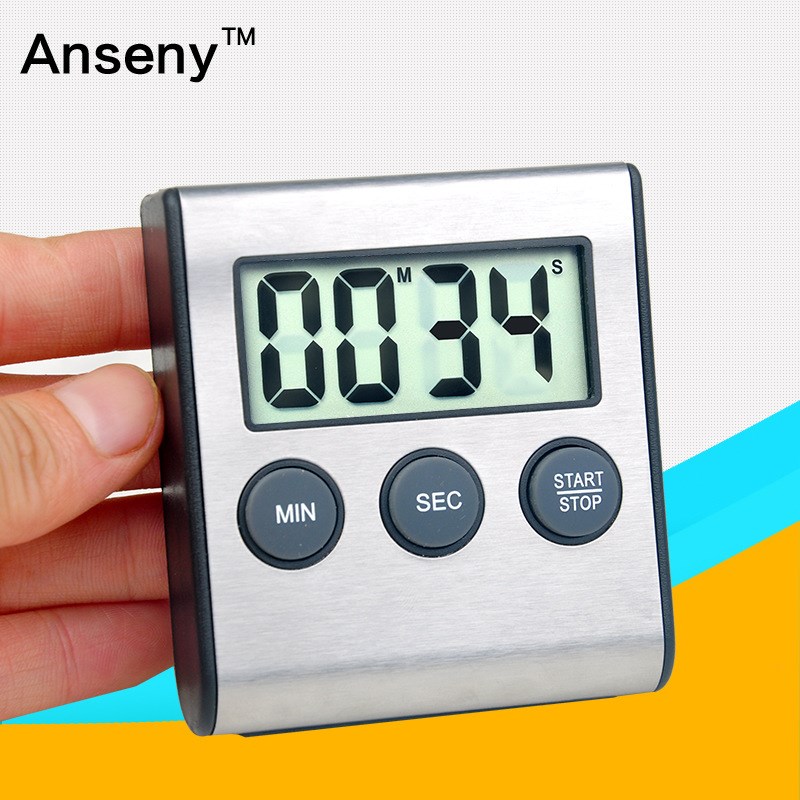 跨境Amazon不锈钢大屏幕计时器金属I电子定时器正倒计时器秒表