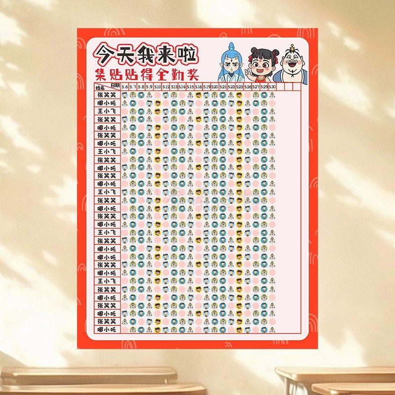 哪吒主题班级文化集赞墙贴画小学幼儿园教室布置积分表奖励贴纸