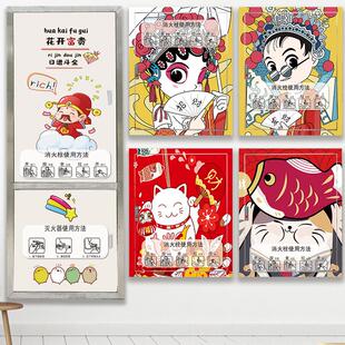 消防栓装饰遮挡贴画玻璃柜门贴纸消火栓全包美化自粘防水整张贴膜