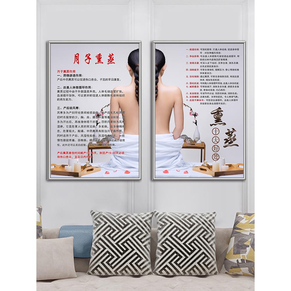中药熏蒸广告图美容院中医养生馆药浴熏蒸十大好处海报宣传画挂图
