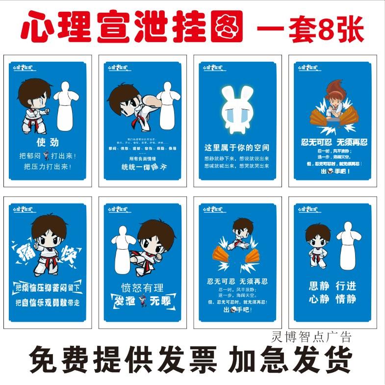 学校心理宣泄室装饰挂图墙贴画心理健康教育咨询室制度格言海报