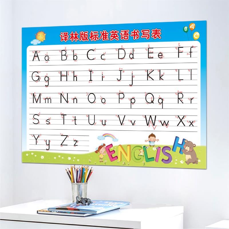 苏教版译林小学标准英语26个英文字母书写学校班级装饰布置墙贴画